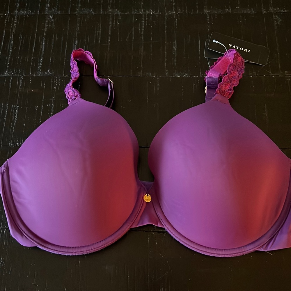 NWT Natori Pure Luxe Full Fit Bra in Purple. Size 36 DD.